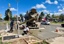 Avanza la puesta en valor de las plazoletas del bulevar Yrigoyen