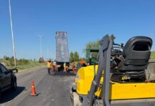 Autovía Artigas: Se realizan trabajos de bacheo a la altura de Concepción del Uruguay