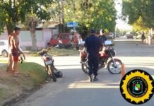 Fuerte choque entre motos: un joven sufrió fractura y fue hospitalizado