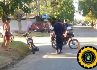 Fuerte choque entre motos: un joven sufrió fractura y fue hospitalizado