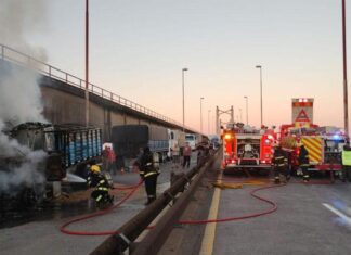 Alerta vial: Incendio de un camión provoca corte total y caos