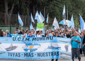 Excombatientes de Malvinas y vecinos marcharon en Moreno contra la presencia de tropas de Estados Unidos