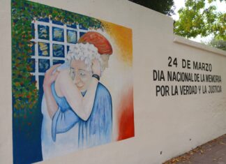 Derechos Humanos: reinauguraron el mural “El Abrazo”