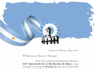 Concepción del Uruguay celebrará el 216° aniversario de la Revolución de Mayo