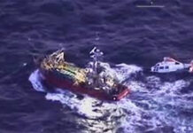 Prefectura desplegó un helicóptero para salvar a un tripulante en el Mar Argentino
