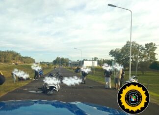 Una joven grave tras choque de motos en la Autovía Artigas