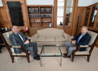 Frigerio se reunió con Santilli y avanzan las conversaciones por la reforma electoral