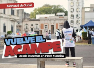 Agmer vuelve a acampar frente a Casa de Gobierno en rechazo a la reforma previsional
