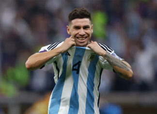 Montiel sufrió una molestia muscular y está en duda para el duelo de Argentina ante Austria