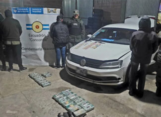 Incautan casi 24 kilos de pasta base en un operativo sobre la Ruta 14
