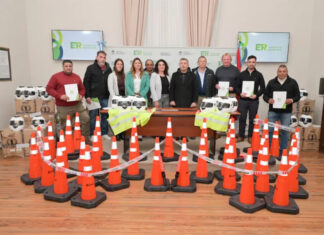 Entregaron cascos y kits de prevención vial a nueve localidades entrerrianas