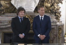 Frigerio acompañó la jura de Diego Santilli en la Casa Rosada