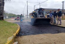 Continúan las obras de bacheo en distintos sectores