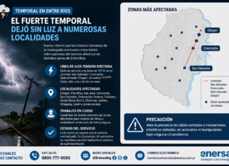 El fuerte temporal dejó sin luz a numerosas localidades entrerrianas