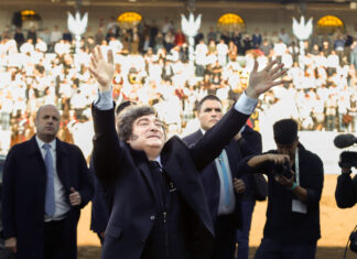 Milei participa de la asunción de Fujimori