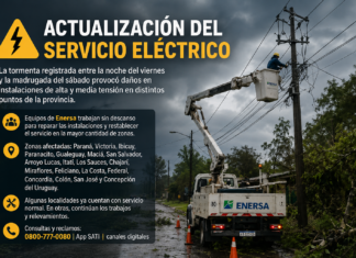 Enersa continúa con los trabajos para restablecer el servicio en distintas localidades