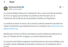 La Justicia Federal realizará un reconocimiento en el río Uruguay