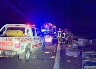 Choque entre dos camiones sobre la Autovía Artigas dejó un herido