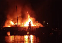Incendio de una embarcación dejó a un hombre con graves quemaduras