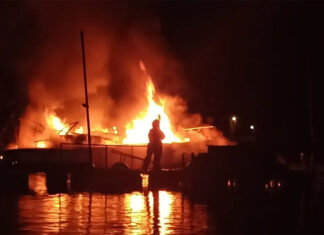 Incendio de una embarcación dejó a un hombre con graves quemaduras
