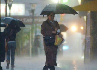 Alerta amarilla por lluvias para diez departamentos de Entre Ríos