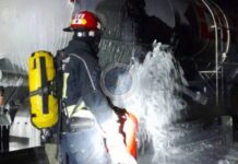 Se incendió un camión con gas propano y cortaron la Autovía Artigas