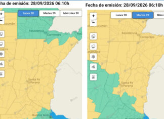 Alerta amarilla por tormentas para gran parte de Entre Ríos