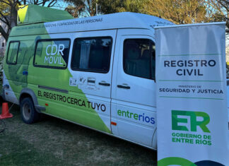 El Registro Civil Móvil continúa recorriendo Entre Ríos