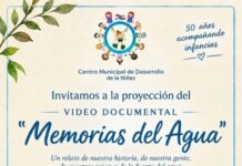 Proyectarán “Memorias del Agua” en el Jardín Municipal Pelusín