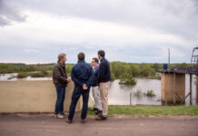 Frigerio y Azcué supervisaron las tareas de prevención ante la creciente del río Uruguay