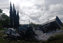 Tres personas de Urdinarrain murieron en un choque frontal sobre la Ruta 39