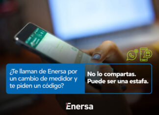 ENERSA alerta por una estafa telefónica que busca robar cuentas de WhatsApp