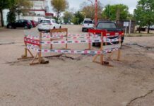 Calles deterioradas. Un hundimiento en avenida Paysandú vuelve a exponer el estado de la zona portuaria